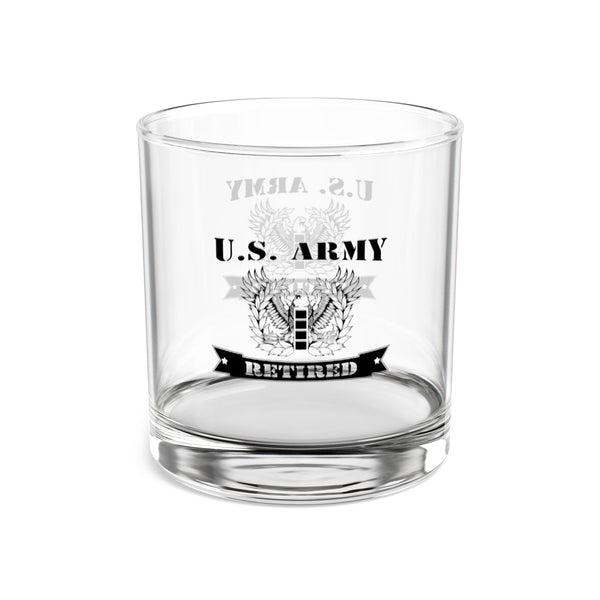 Army Chief Warrant Officer 4 (CW4) Retied Eagle Rising (New Design) Ribbon Whiskey Glass, 10oz