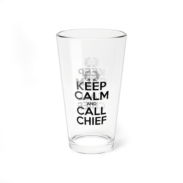 KEEP CALM and CALL CHIEF Warrant Officer Eagle Rising Pint Glass, 16oz