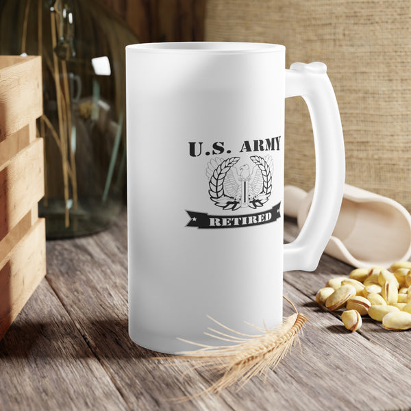 Army Chief Warrant Officer 5 (CW5) Retied Eagle Rising Ribbon Frosted Beer Mug