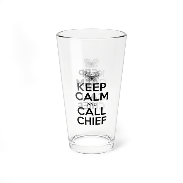 KEEP CALM and CALL CHIEF Warrant Officer Eagle Rising (New Design) Pint Glass, 16oz