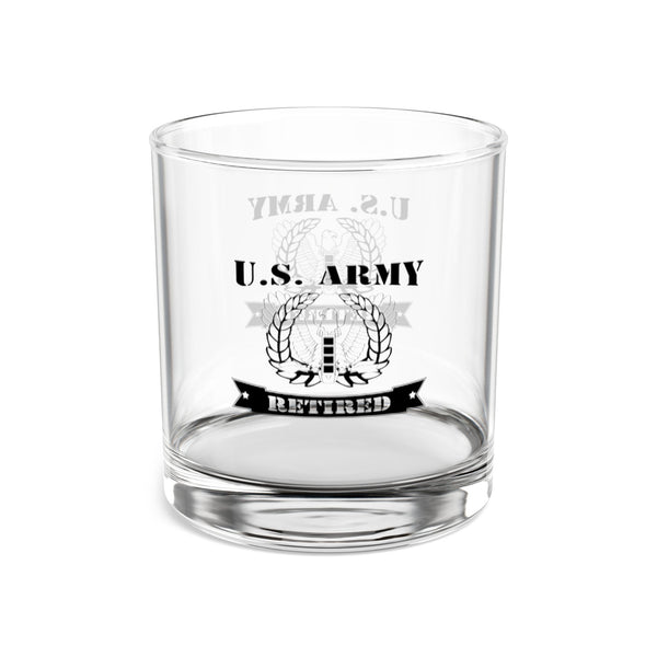 Army Chief Warrant Officer 4 (CW4) Retied Eagle Rising Ribbon Whiskey Glass, 10oz