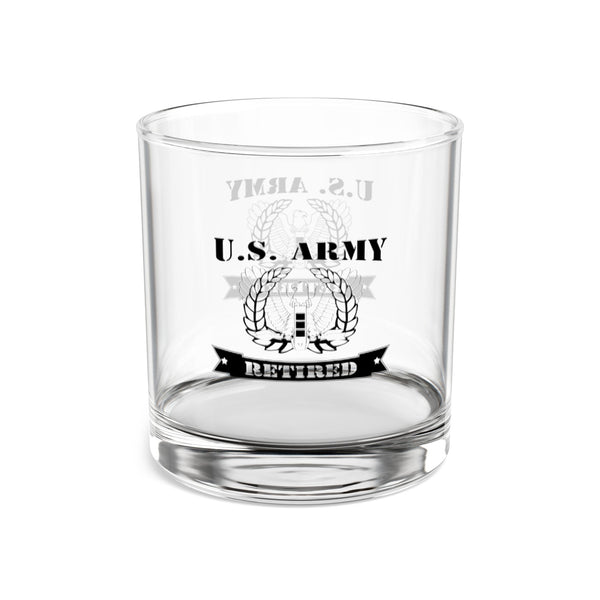 Army Chief Warrant Officer 3 (CW3) Retied Eagle Rising Ribbon Whiskey Glass, 10oz