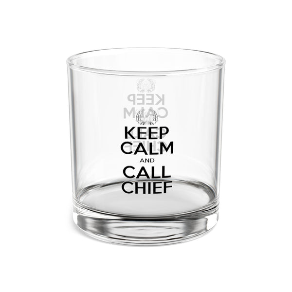 KEEP CALM and CALL CHIEF Warrant Officer Eagle Rising Whiskey Glass, 10oz