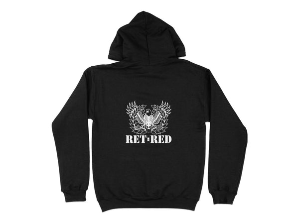 Army Chief Warrant Officer 2 (CW2) Eagle Rising (New Version) Retired Hoodie White graphic on front - ChiefsLab